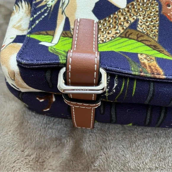 Loewe Paulas Ibiza Mermaid Blue and Brown Women's Crossbody Bag - Picture 6 of 13